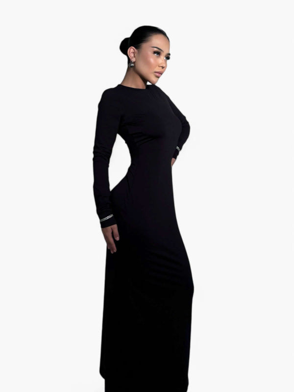 Dar Kesim Siyah Basic Elbise