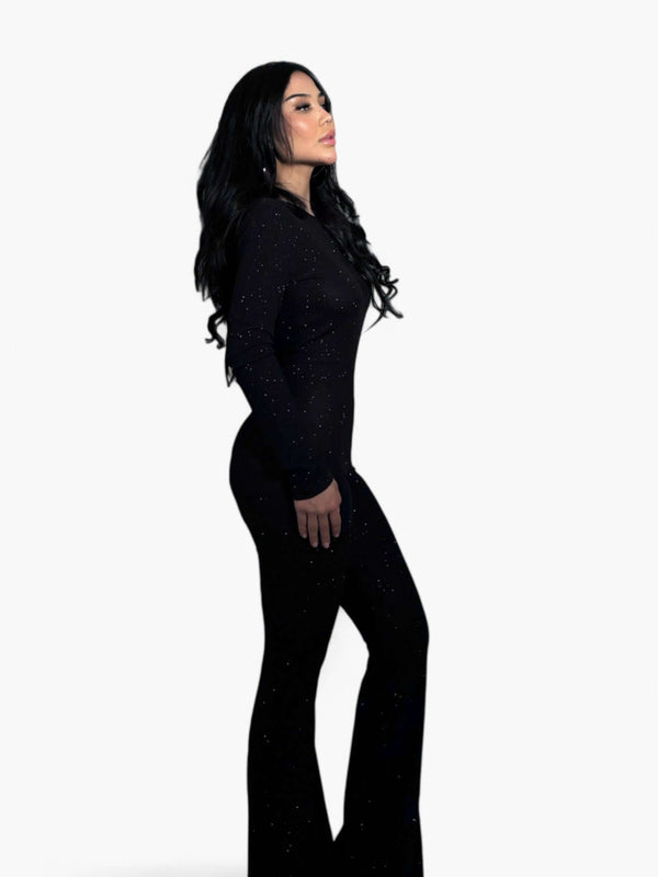 Simli Siyah Body