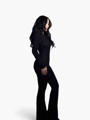 Simli Siyah Body